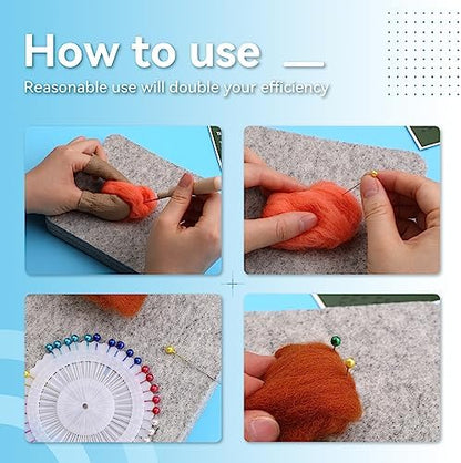 WONVOC Needle Felting Pad, 6x6x1'' Needle Felting Mat with Straight Pins - Image 5