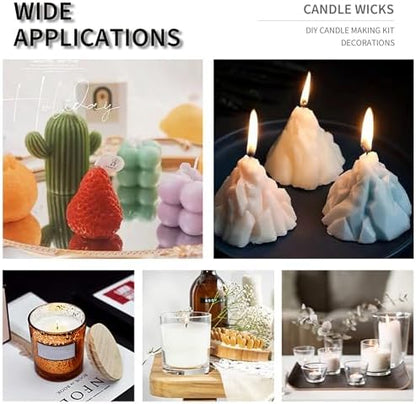 Pansyling 50pcs 6" Natural Candle Wicks for Candle Making, Pre-Waxed Cotton Wicks DIY Candle Making Kits, Smoke-Free, Long-Burning, Cut to Fit Any Candle Containers - Image 3