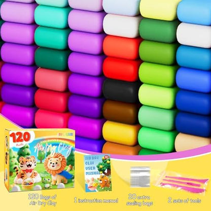 MuseLuxe 120 Colors Air Dry Clay Kit with Sculpting Tools - Image 2