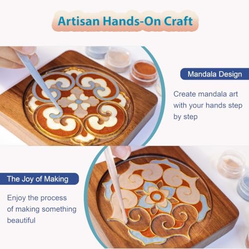 Cloisonne Kit, DIY Coasters Craft Kits, Filigree Enamel Art, Mandala - Image 5