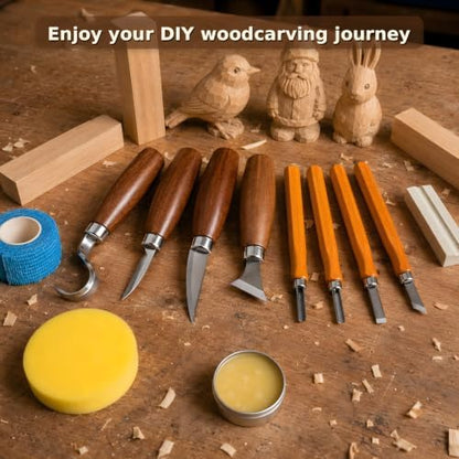 26 in 1 Complete Wood Carving Kit for Beginners with Leather Storage Bag - Image 6