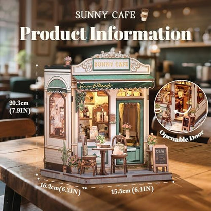 Fsolis Book Nook Kit Miniature House (Sunny Cafe) - Image 3