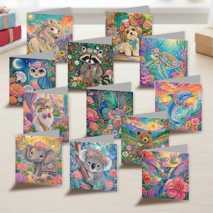POETRYDRAW DIY Diamond Art Painting Greeting Card Kit, Creative Craft Set for Card Making，Flower Animals - Image 2