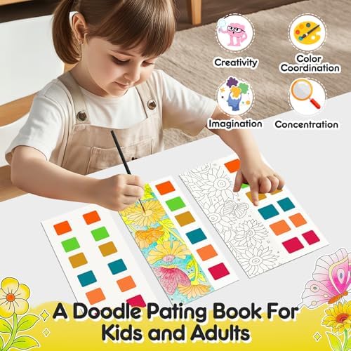Watercolor Painting Coloring Books Pocket Watercolor Paint Bookmarks - Image 6