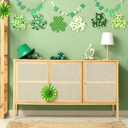 Wooden Shamrock Ornaments to Paint St. Patrick's Day Decoration Cutouts Unfinished 24PCS 3.15 Inches, DIY Blank Unfinished Wood Discs Ornament for Home Farmhouse Crafts Hanging Spring Decorations - Image 2