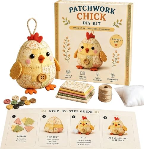 Patchwork Mouse DIY Sewing Kit for Adults & Beginners (Chick) by Unknown