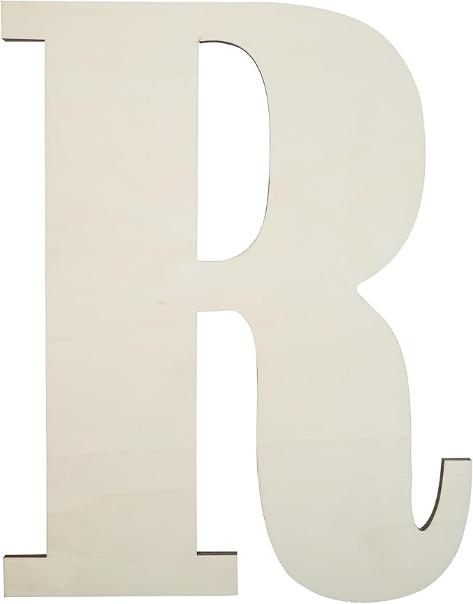12 Inch Unfinished Wooden Numbers, 1/8 Inch Thick Large Blank Wooden Alphabet Handmade Painting Sign Boards for DIY Birthday Wedding Graduate Party Decor Props - R