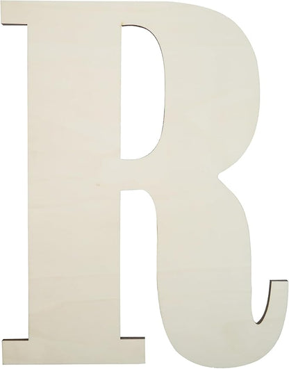12 Inch Unfinished Wooden Numbers, 1/8 Inch Thick Large Blank Wooden Alphabet Handmade Painting Sign Boards for DIY Birthday Wedding Graduate Party Decor Props - R