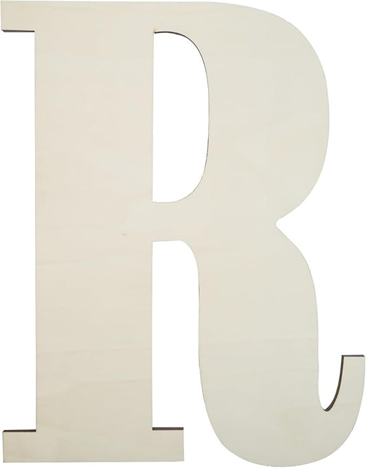 12 Inch Unfinished Wooden Numbers, 1/8 Inch Thick Large Blank Wooden Alphabet Handmade Painting Sign Boards for DIY Birthday Wedding Graduate Party Decor Props - R