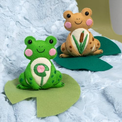 Bucilla, Felties Perfect Pairs Felt Embroidery Craft Kit, for DIY Arts and Crafts Projects, Pond Pals, Set of 2 - Image 4