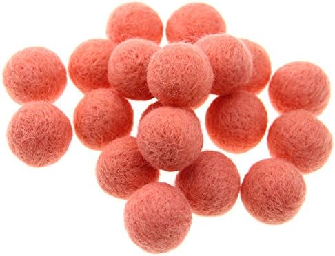 Zasy 30mm Needle Wool Felt Balls Foam Filled Wool Felt Pom Pom Home Decor DIY (Peach) - Image 2