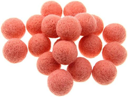 Zasy 30mm Needle Wool Felt Balls Foam Filled Wool Felt Pom Pom Home Decor DIY (Peach) - Image 2