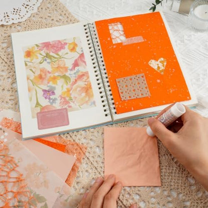 50 Sheets Orange Scrapbook Paper Textured Mesh Fabric Assorted - Image 6