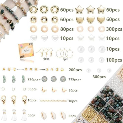 Xylise Jewelry Making Supplies Kit Natural Stone Beads for Irregular Natural Stone with for DIY Craft Bracelet Necklace Earrings for Adults(Agate) - Image 2