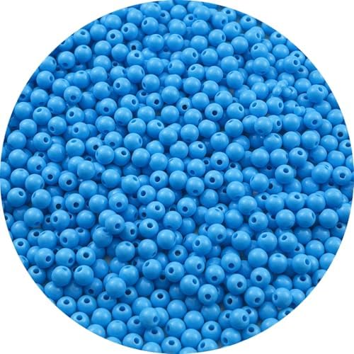 700pcs Acrylic Round Beads for Crafts 6mm Resin Candy Color Spacer Beads with Hole for Jewelry Making Sewing Crafts Decoration Necklaces Bracelets Earrings Supplies(Sky Blue) by Unknown