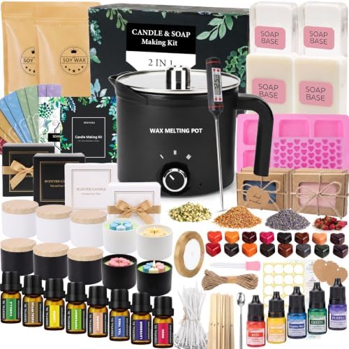 BISWYLBLJ Candle & Soap Making Kit for Adults,Complete DIY Craft Gift Kit by BISWYLBLJ