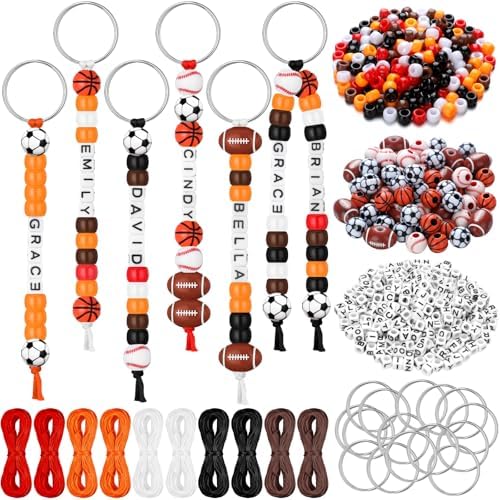 Landical 564 Pcs Sport Keychain Making Kit DIY Name Bead Key Chain Craft by Landical