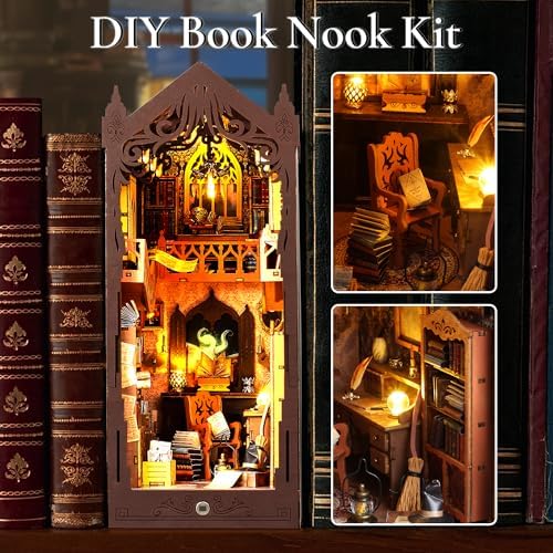 DIY Book Nook Miniature Kit with Sensor Light & Dust Proof for Teens Adults - Image 2