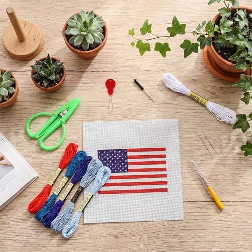 XunYee Needlepoint Canvas Kit, American Flag - Image 4
