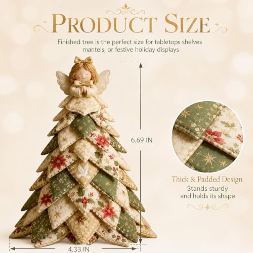 DIY Quilted Fabric Christmas Tree Kit, Arts and Crafts for Adults, (Angel) - Image 3