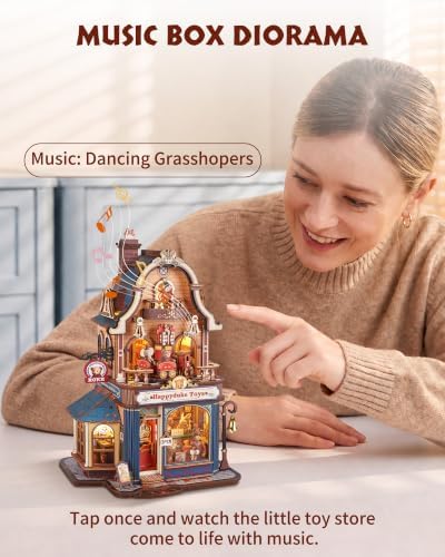 ROKR Happyduke Toys DIY Miniature House Kit 3D Wooden Puzzles for Adults - Image 5