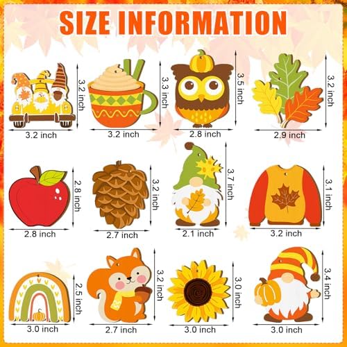 JellyArch 36 Pcs Thanksgiving Fall Wood Crafts Cutouts for Kids & Adults, Autumn Maple Leaf Blank Unfinished Wooden Slices, DIY Paint Ornaments Hanging Home Decorations for Boys Girls School Party - Image 3