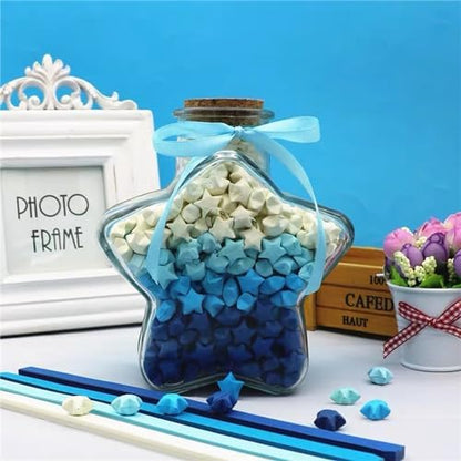 2160 Sheets Origami Star Paper 4 Blue Color Strips Double Sided Lucky Star Decoration Folding Paper for DIY Hand Art Supplies (blue-2160 sheets) - Image 6