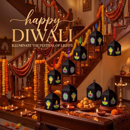 Maitys 16 Set Diwali Pichwai Paper Lantern Suncatcher Craft Kits - Image 5