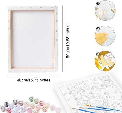 Floral Art Paint by Numbers Kit for Adults - DIY Pink Peonies Bouquet Painting on Canvas, Acrylic Paint Set, Suitable for Beginners, Elegant Art for Home Decoration or Gifts(16X20IN Framed) - Image 2