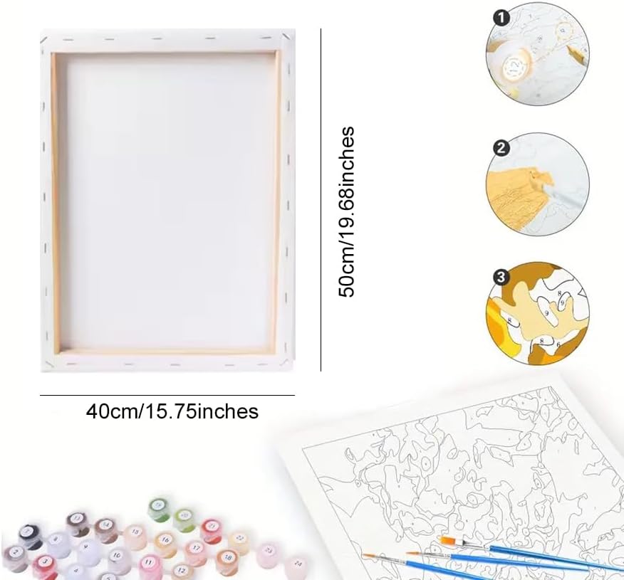 Flower Bouquet Paint by Numbers Kit for Adults - DIY Orange Wildflowers in Vase Painting on Canvas, Acrylic Paint Set, Suitable for Beginners, Art for Home Decoration or Gifts(16X20IN Framed) - Image 2