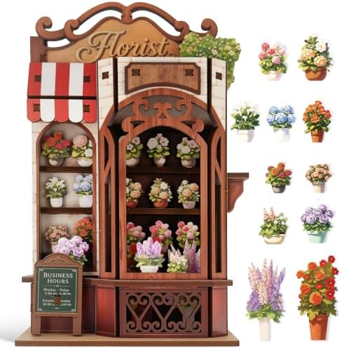 DIY Book Nook Kit, Miniature Flower Shop, Wooden 3D Puzzle by Unknown