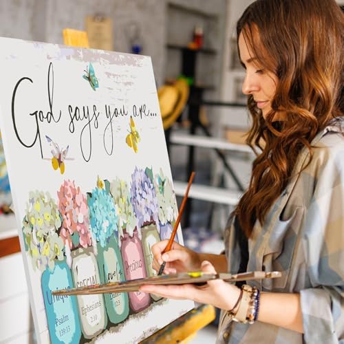 Paint by Numbers Kit for Adults, Christian Bible Verse, 16 x 20 Inch - Image 6