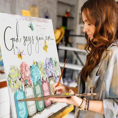 Paint by Numbers Kit for Adults, Christian Bible Verse, 16 x 20 Inch - Image 6