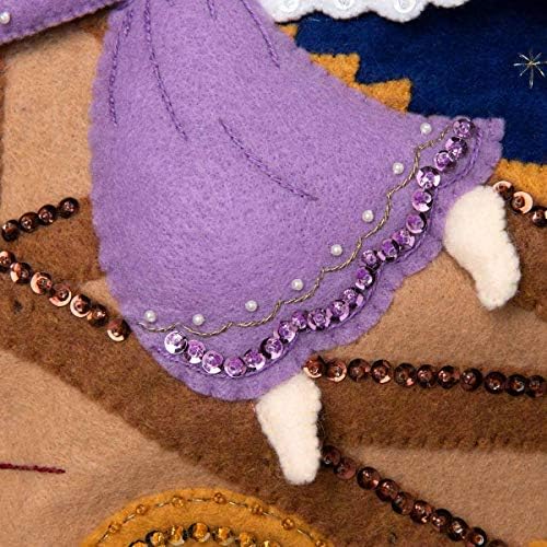 Bucilla 89220E Felt Applique Christmas Wall Hanging Kit, 16" x 22", Away in The Manger - Image 3