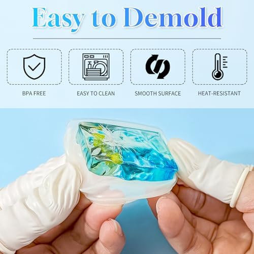 226Pcs Resin Keychain Molds Set - Triangle, Round, Square, Rectangle Ripple Pendant Molds with Keychain Accessories, Perfect Epoxy Resin Silicone Molds for DIY Jewelry Making - Image 2
