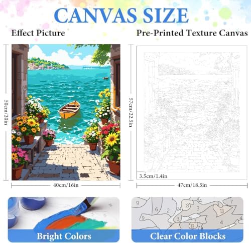 ZRIZQ Paint by Numbers Kit for Adults Beginner Landscape,City Scape,16x20 - Image 2