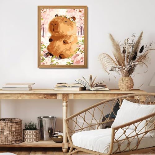 Paint by Numbers Kit for Adults-Capybaras, DIY Canvas Oil Painting 10x12In - Image 7