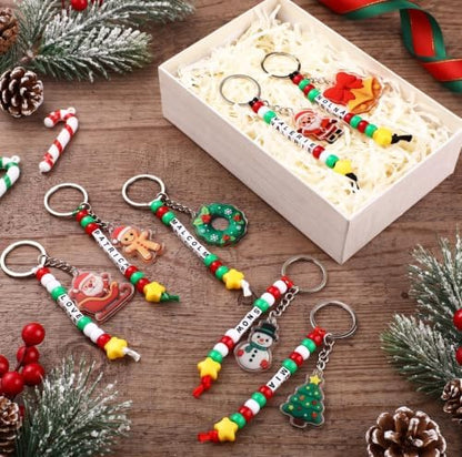 Landical 564 Pcs Christmas Keychain Making Kit DIY Name Bead Craft Colorful - Image 6