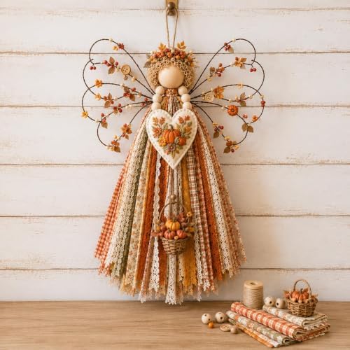 CHIANART Angel Fabric Hanging DIY Kit, Macrame Wall Weaving Craft,Crochet Wall Hanging Kit, Rustic Farmhouse Christmas Tree & Holiday Home Decor, Beginner-Friendly Handmade Gift for Women (I) by Unknown