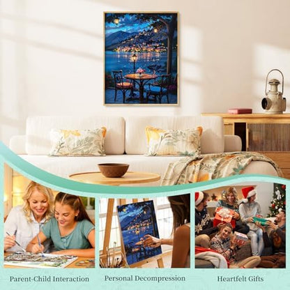 Paint by Numbers Kit for Adults, Night DIY Acrylic Painting Kit, 16x20 Inch - Image 7