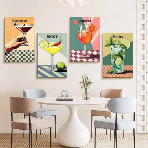 4 Pack Framed Paint by Numbers Kit for Adults with Wooden Easel, 8x12 Inch - Image 2