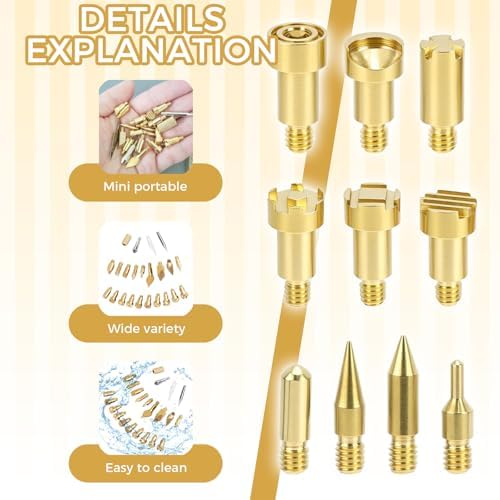 23PCS Wood Pyrography Burning Tips, Brass Stippling Tool Tip Set - Image 5