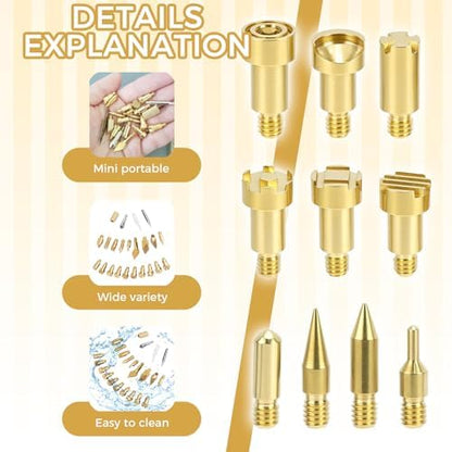 23PCS Wood Pyrography Burning Tips, Brass Stippling Tool Tip Set - Image 5