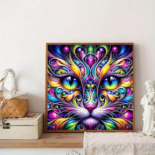 Animal Cat Paint by Numbers Kit for Adults Framed Canvas, Frameworkless ﻿ - Image 5
