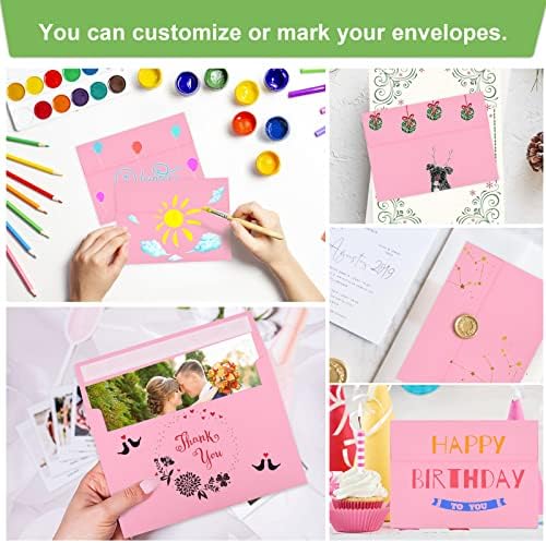 70 Packs A4 Envelope, Pink A4 Envelopes, 4x6 Photo Envelopes for Invitations, Envelopes Self Seal for Weddings, Baby Shower, Photos, Postcards, Greeting Cards, Mailing - Image 5