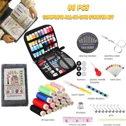 OYSMY Embroidery Stitch Book Kit,2026 New Embroidery Kit with 86 PCS Sewing Kit,Includes Illustrated Guide to 106 Universal Embroidery Stitches for Beginners and Craft Lovers(3 Set) - Image 4