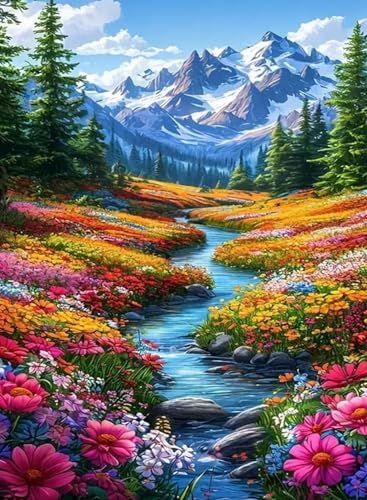 AIBOERL Paint by Numbers Kit for Adults Beginner,Snowy Mountain, 12X16In by AIBOERL