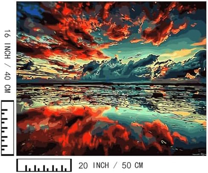 BAISITE Paint by Numbers Kit for Adults,16" Lx20 W Canvas for Painting Kits for Adults in Colorful Box-Breathtaking Colorful Scenery 8481-Already Stretched on a Wooden Frame - Image 7