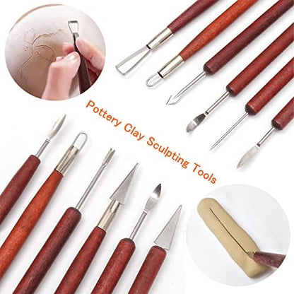 Artzuvs Clay Sculpting Tools 28pcs Polymer Pottery Modeling Tools Set for Ceramic Club Crafts,Carving,Sculpture,Shaping, Hobbyists,Artists,Expert - Image 4