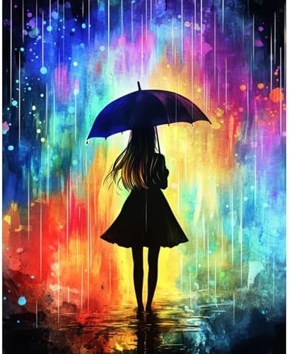 obterie Rain Paint by Numbers Kit for Adults Beginner Girl Oil Painting Kit Adult Paint by Number Kits on Canvas DIY Painting for Beginners Art by Numbers for Gifts Home Wall Decor 16x20 Inch by Unknown